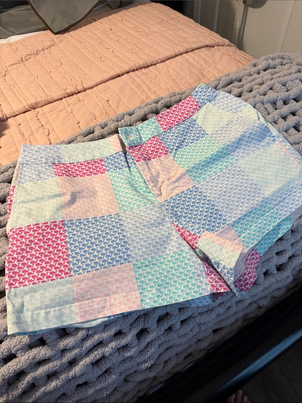 Vineyard Vines Patchwork Pastel Shorts in Pink and Blue